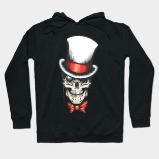 Skull in cylinder hat with monocle Hoodie